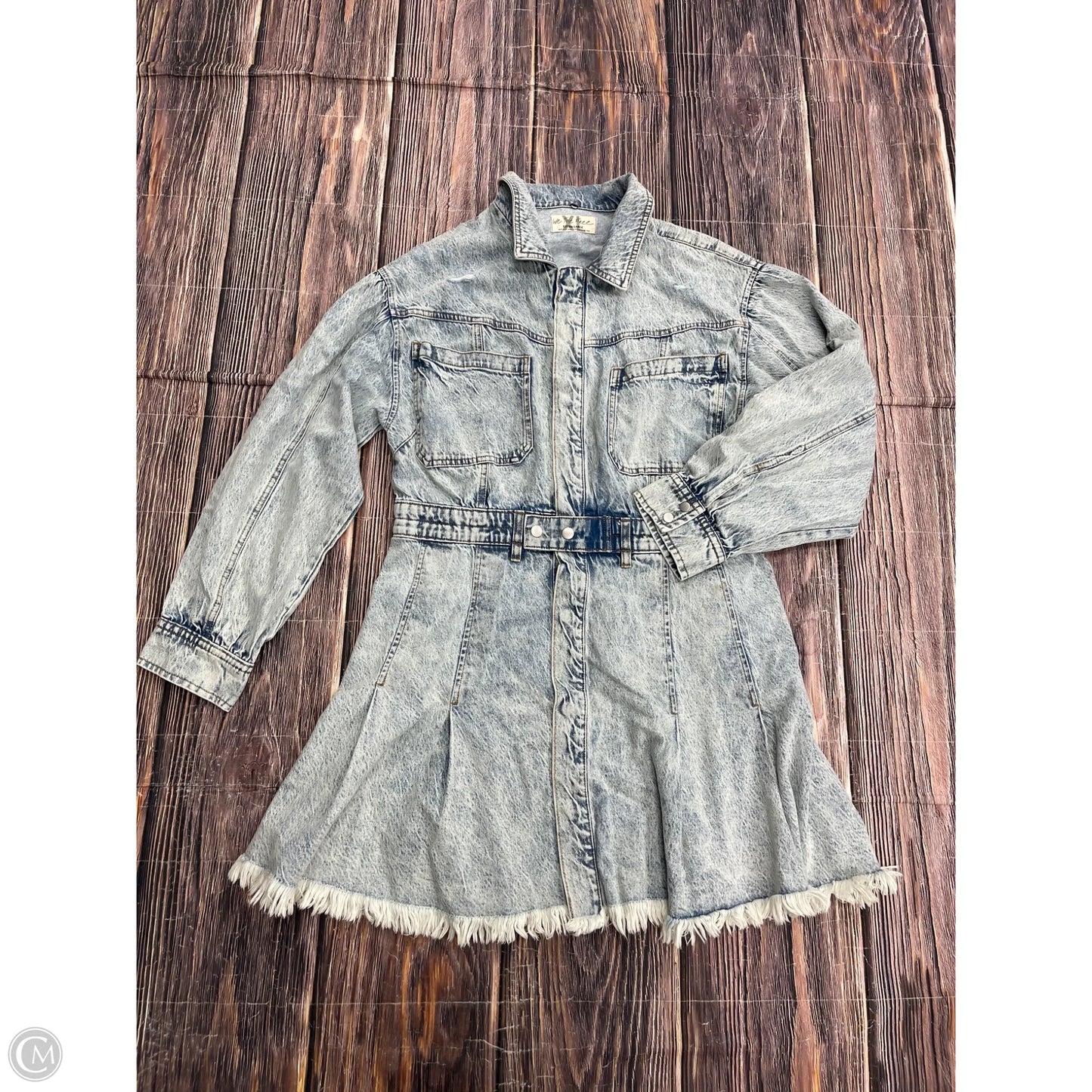 Dress Casual Short By Free People In Blue Denim, Size: Xl