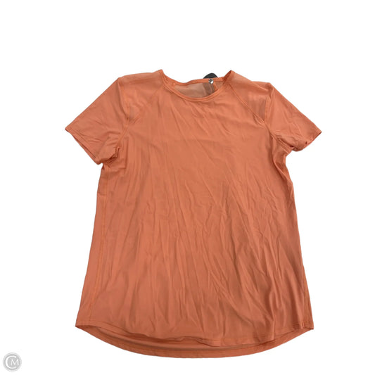 Athletic Top Short Sleeve By Lululemon In Orange, Size: M