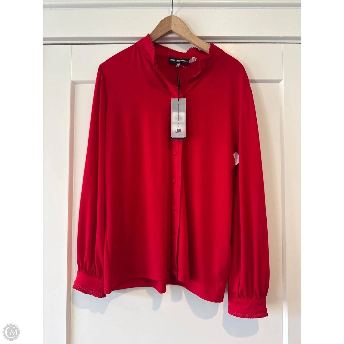 Top Long Sleeve Designer By Karl Lagerfeld In Red, Size: L