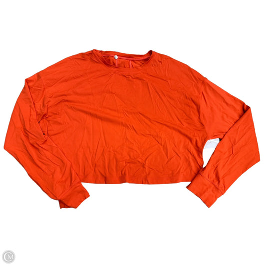 Athletic Top Long Sleeve Crewneck By Lululemon In Orange, Size: S