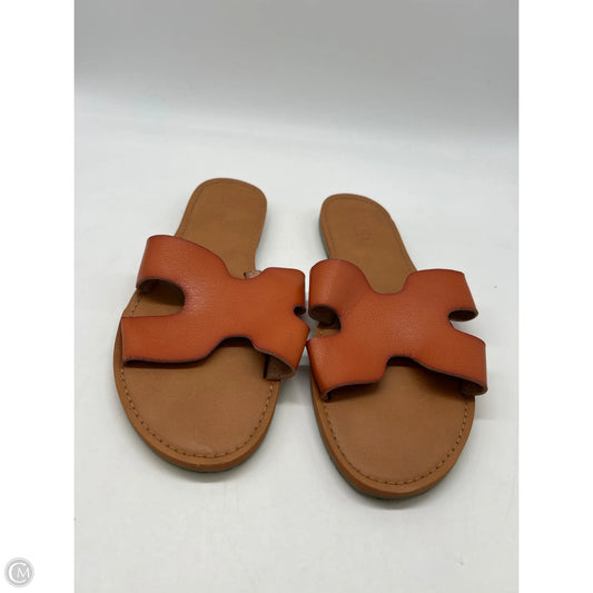 Sandals Flats By Clothes Mentor In Brown, Size: 10