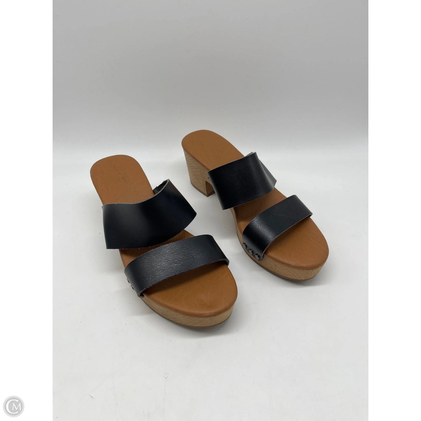 Sandals Heels Block By Universal Thread In Black, Size: 7