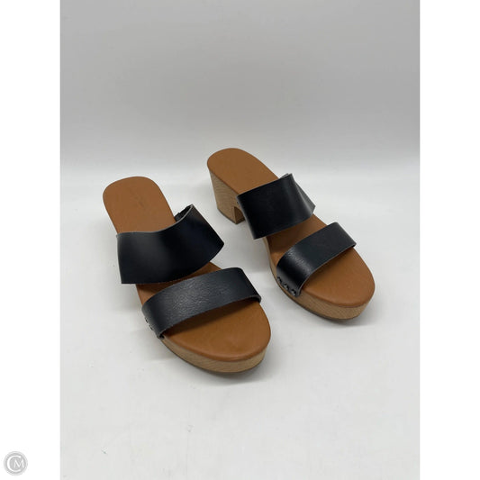 Sandals Heels Block By Universal Thread In Black, Size: 7