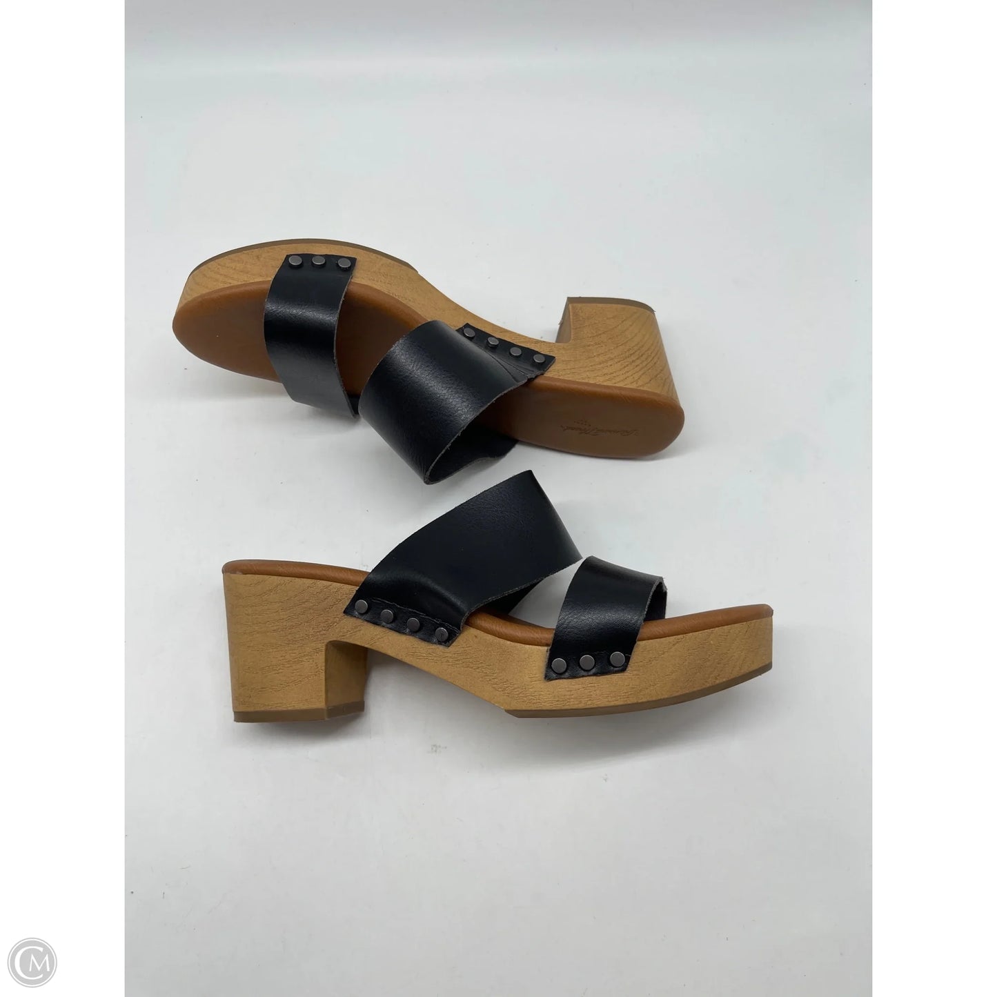 Sandals Heels Block By Universal Thread In Black, Size: 7