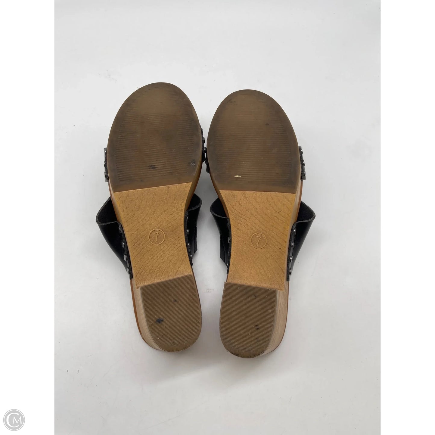 Sandals Heels Block By Universal Thread In Black, Size: 7