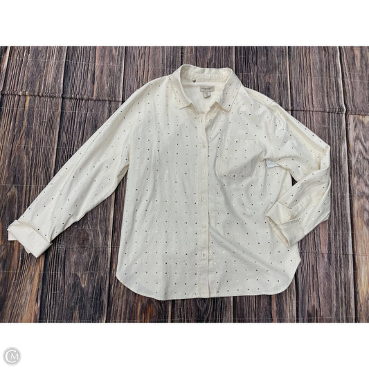 Jacket Denim By Clothes Mentor In White, Size: Xl