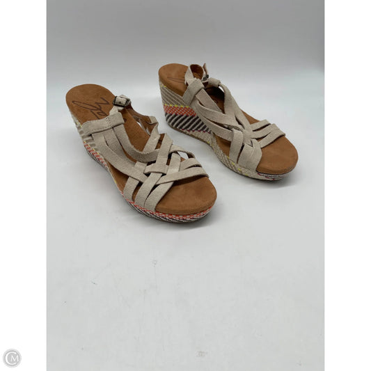 Sandals Heels Wedge By Clothes Mentor In Tan, Size: 6.5