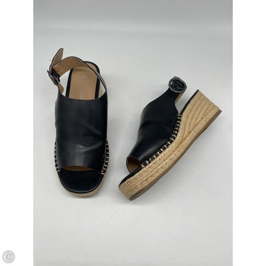 Sandals Heels Wedge By Massini In Black, Size: 7