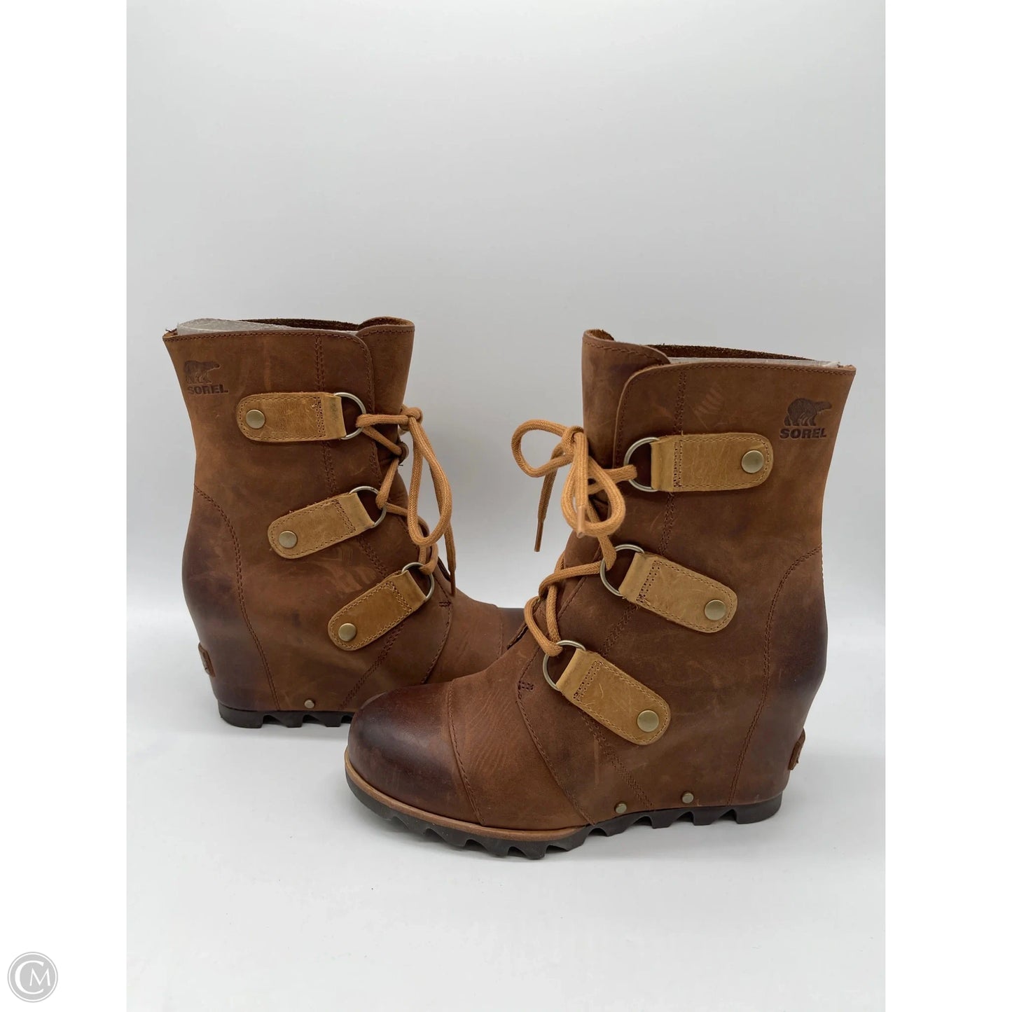 Boots Ankle Heels By Sorel In Brown, Size: 6