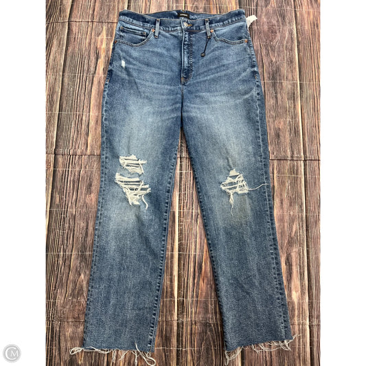 Jeans Straight By Express In Blue Denim, Size: 14