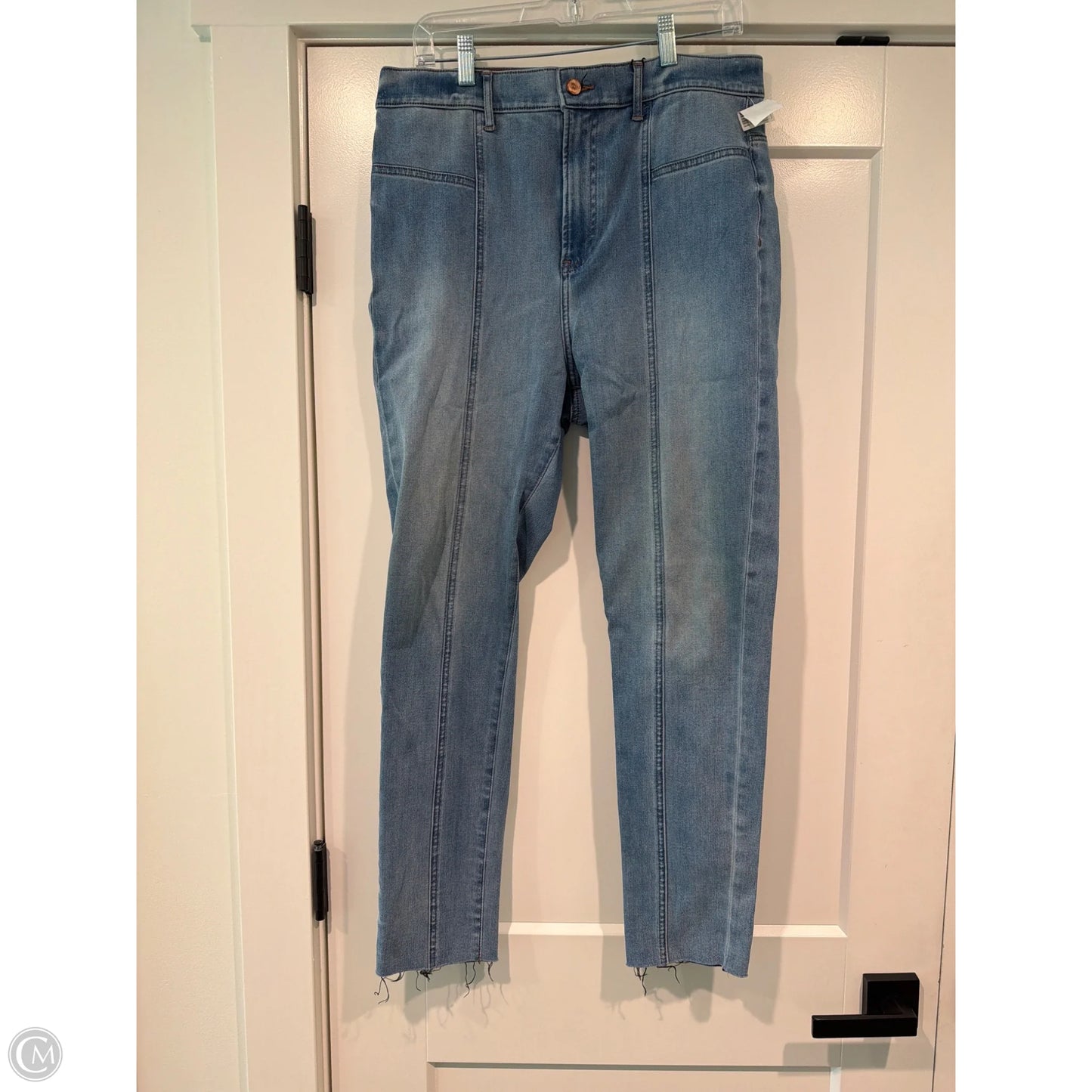 Jeans Skinny By Express In Blue Denim, Size: 12