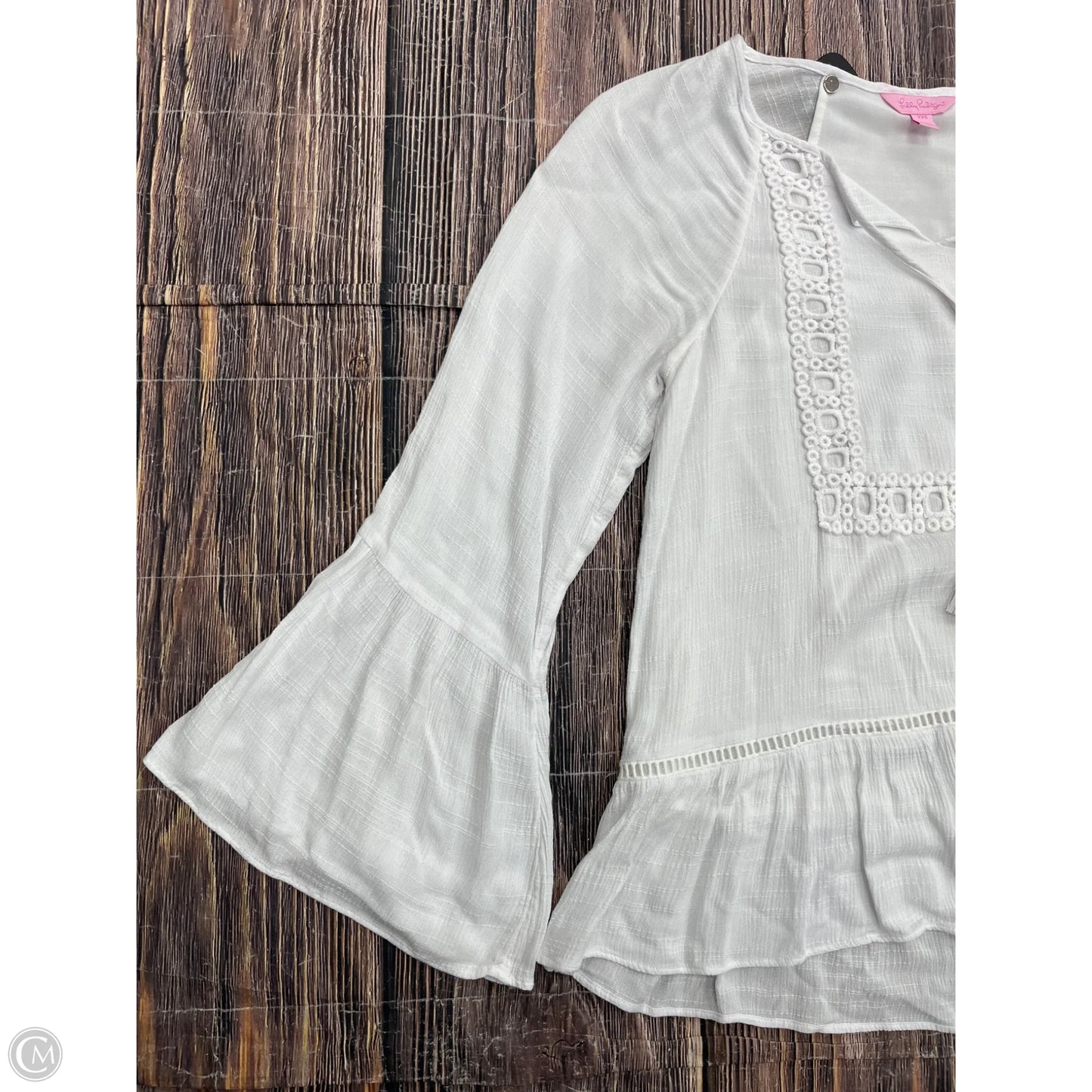 Top Long Sleeve Designer By Lilly Pulitzer In White, Size: Xxs