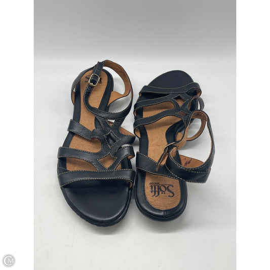 Sandals Flats By Sofft In Black, Size: 12
