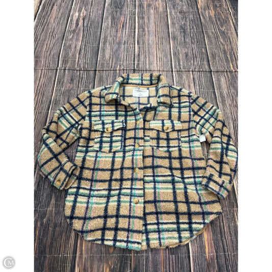Jacket Shirt By Sweater Project In Tan, Size: L
