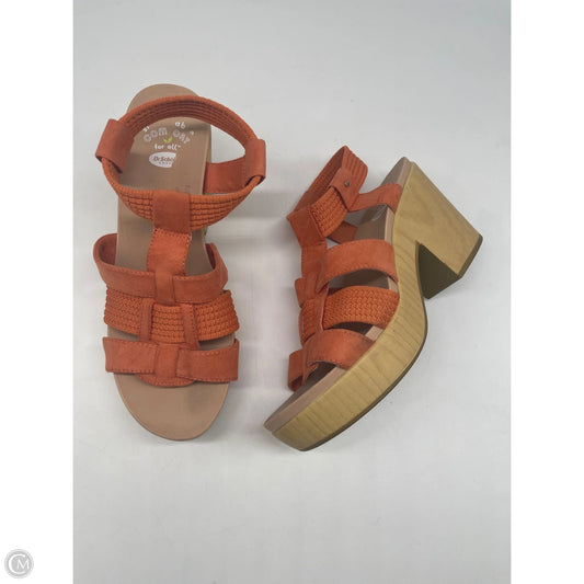Sandals Heels Block By Dr Scholls In Orange, Size: 8