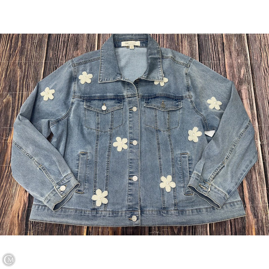 Jacket Denim By Cato In Blue Denim, Size: 1x