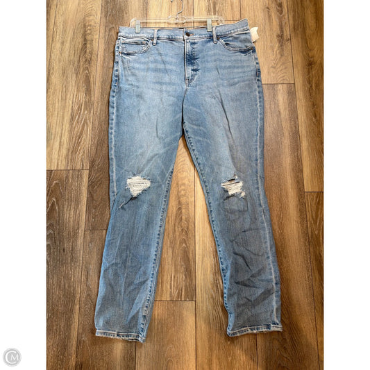 Jeans Straight By Express In Blue Denim, Size: 16l