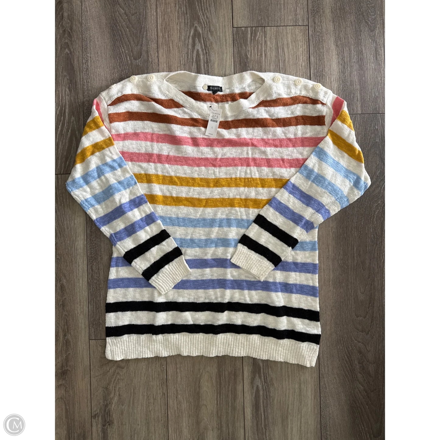 Sweater By Talbots In White, Size: L