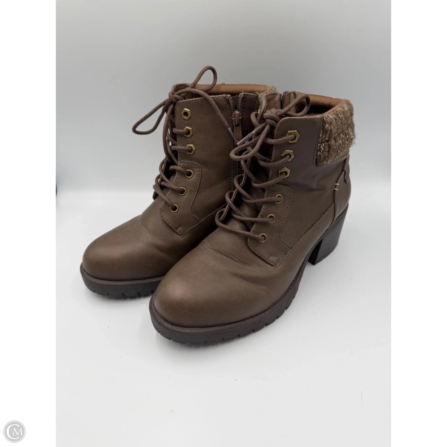 Boots Ankle Heels By Torrid In Brown, Size: 9