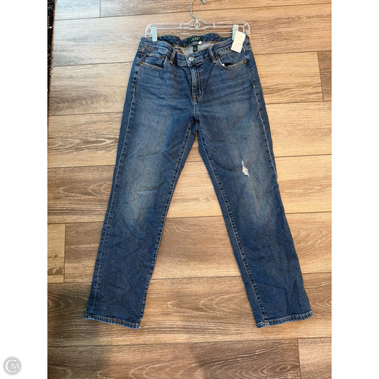 Jeans Straight By Lauren By Ralph Lauren In Blue Denim, Size: 8