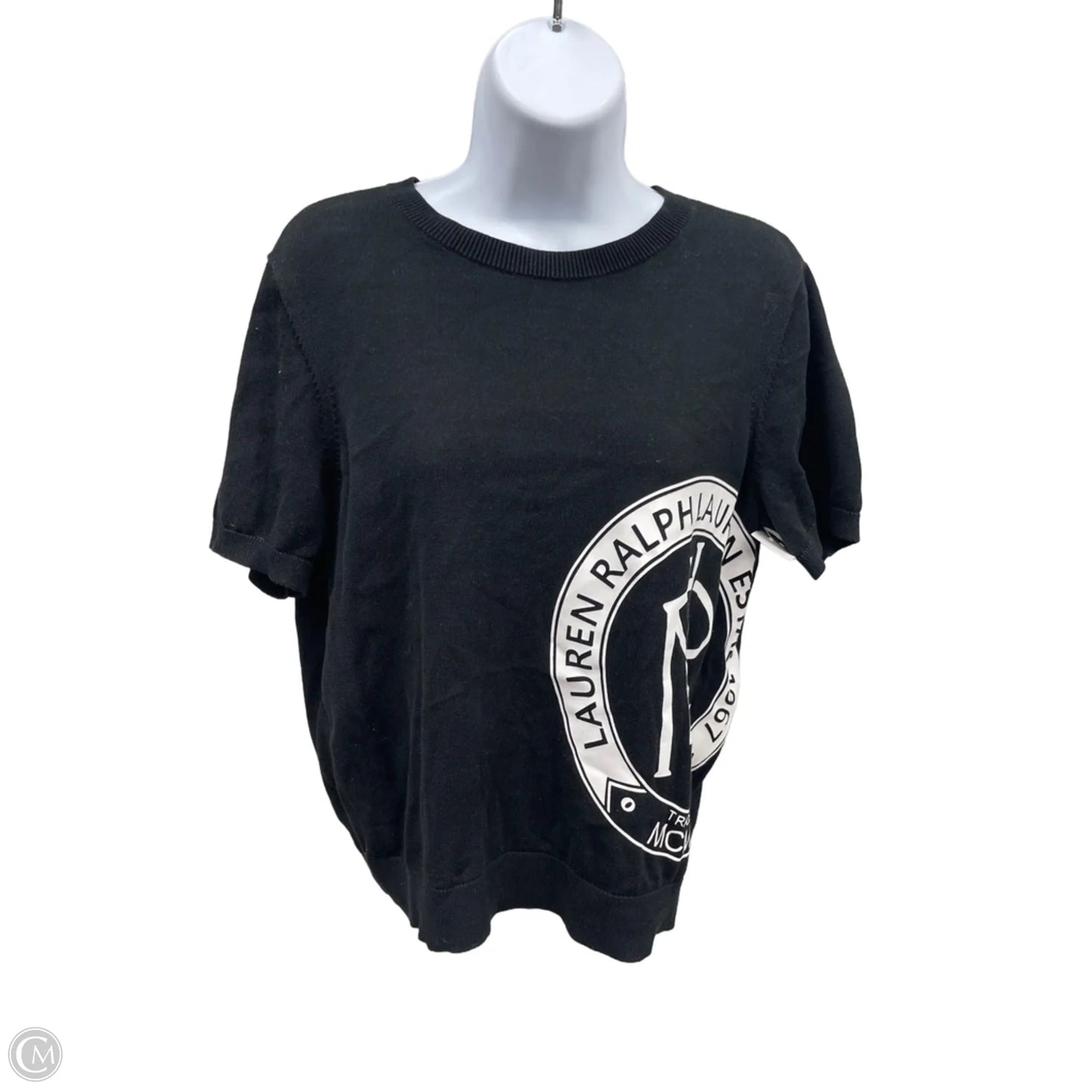 Top Short Sleeve By Lauren By Ralph Lauren In Black, Size: Xl