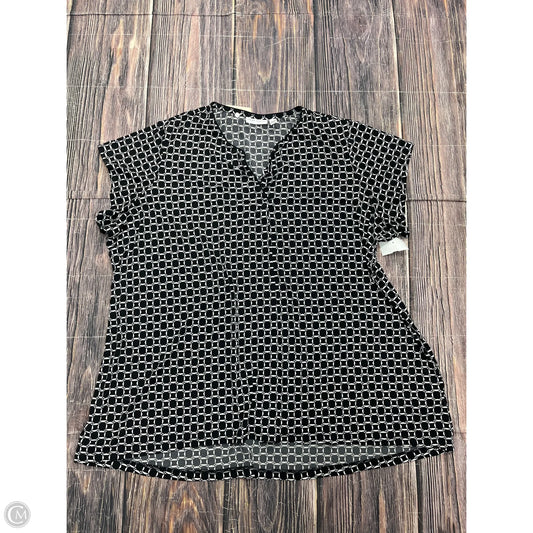Top Short Sleeve By Susan Graver In Black, Size: 3x