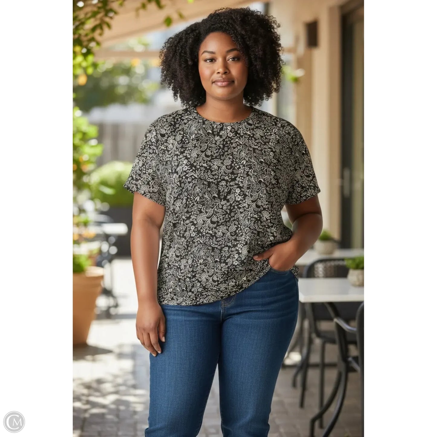 Top Short Sleeve By Lane Bryant In Black, Size: 2x
