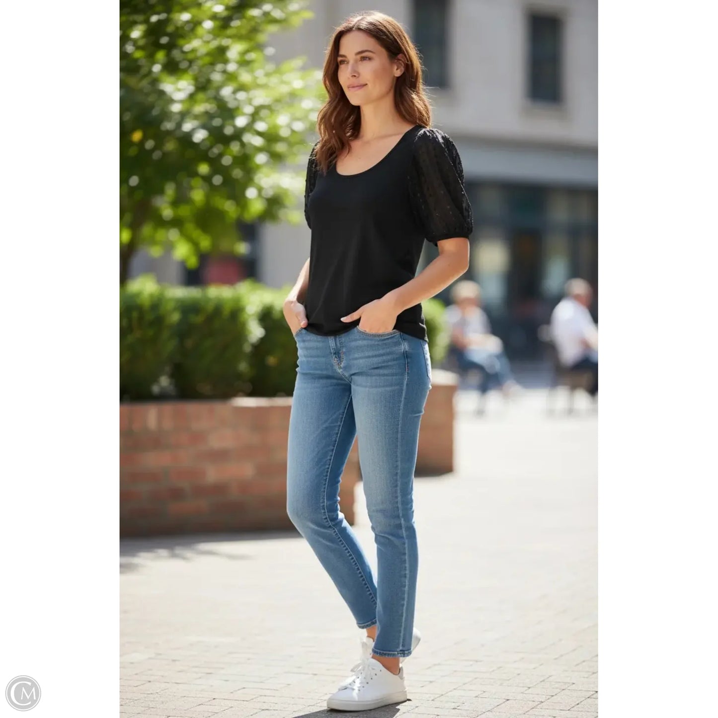 Top Short Sleeve By Gigio In Black, Size: S