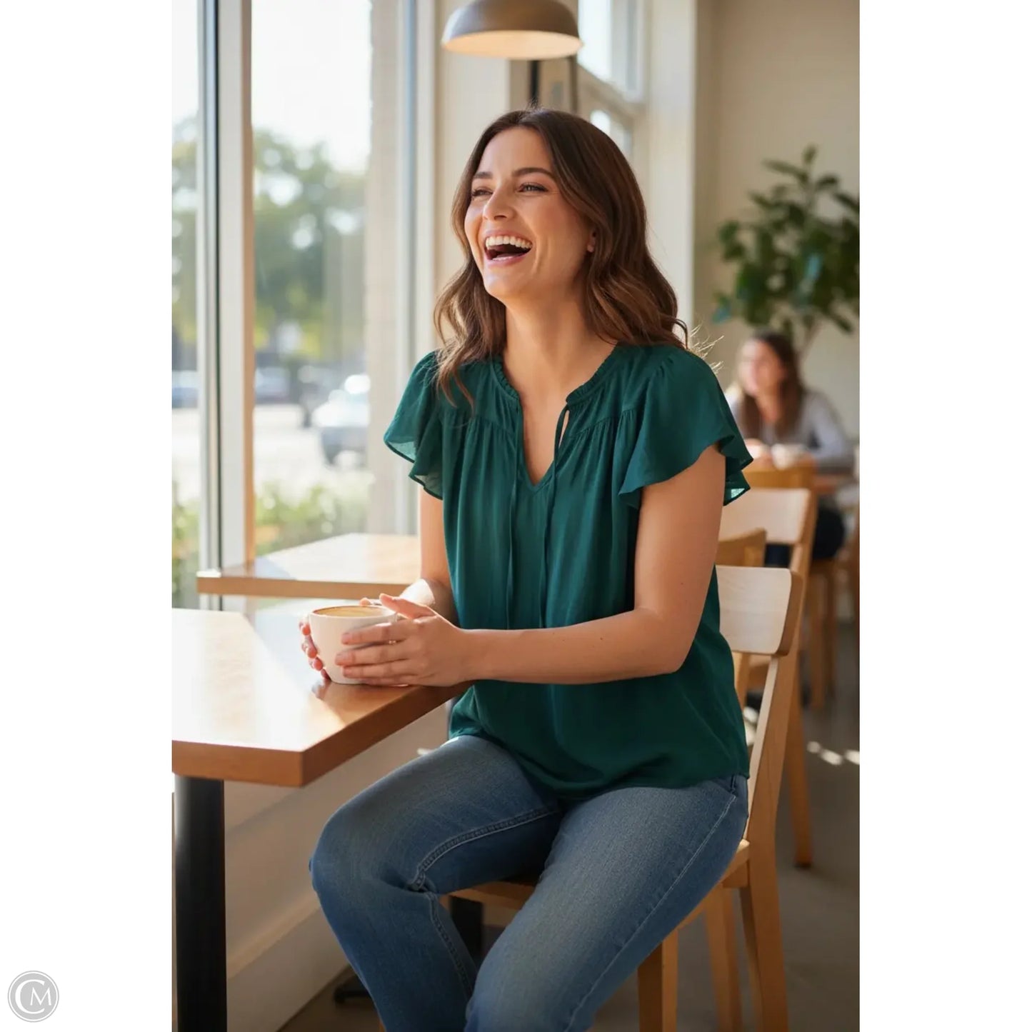 Top Short Sleeve By Lc Lauren Conrad In Green, Size: M