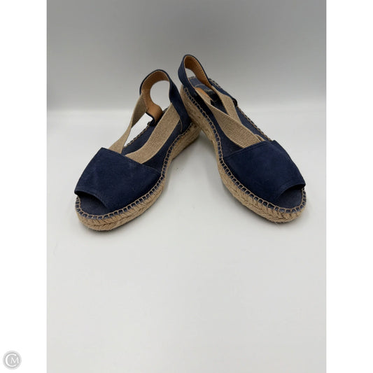 Sandals Flats By Clothes Mentor In Navy, Size: 6.5