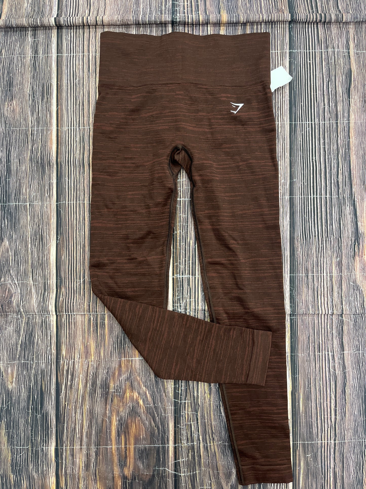 Brown Athletic Leggings Gym Shark, Size S