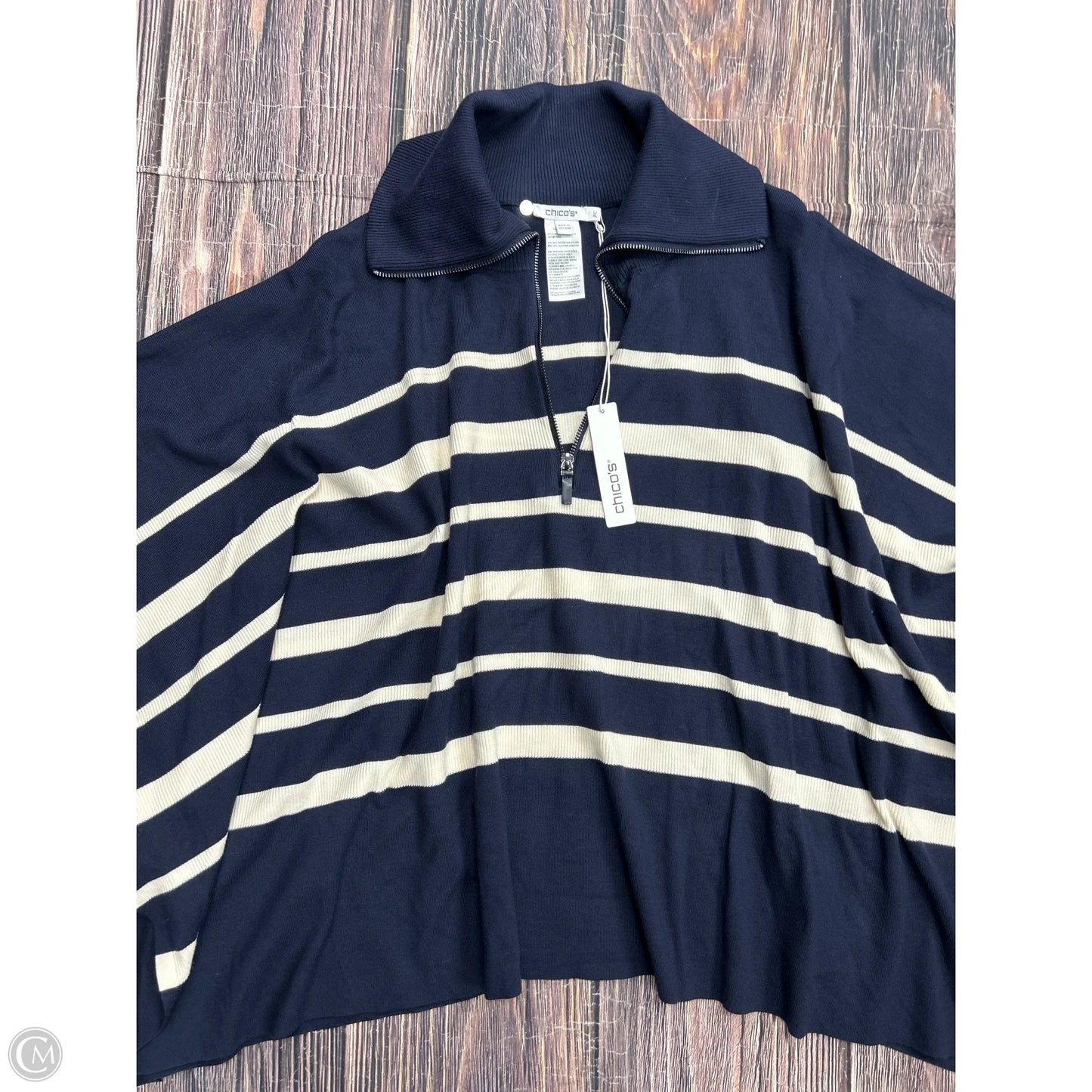 Poncho By Chicos In Blue, Size: Xl