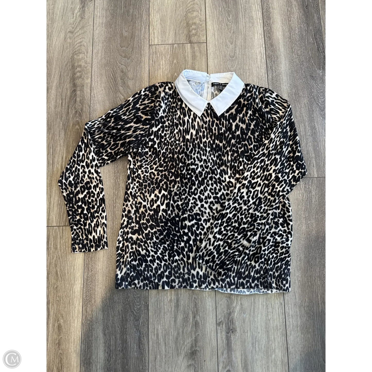 Top Long Sleeve By Cable And Gauge In Animal Print, Size: L