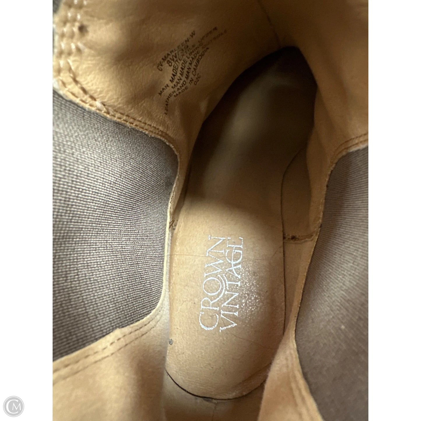 Boots Ankle Heels By Crown Vintage In Brown, Size: 8