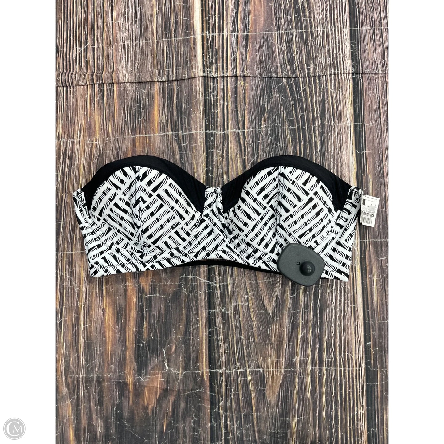 Swimsuit Top By Jessica Simpson In Black & White, Size: L