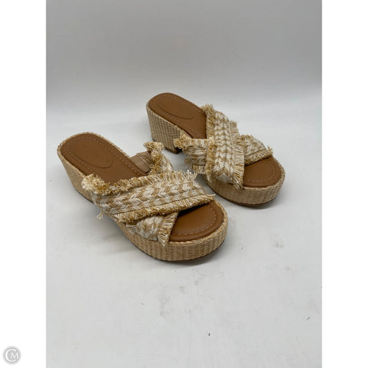 Sandals Heels Wedge By Universal Thread In Tan, Size: 6.5