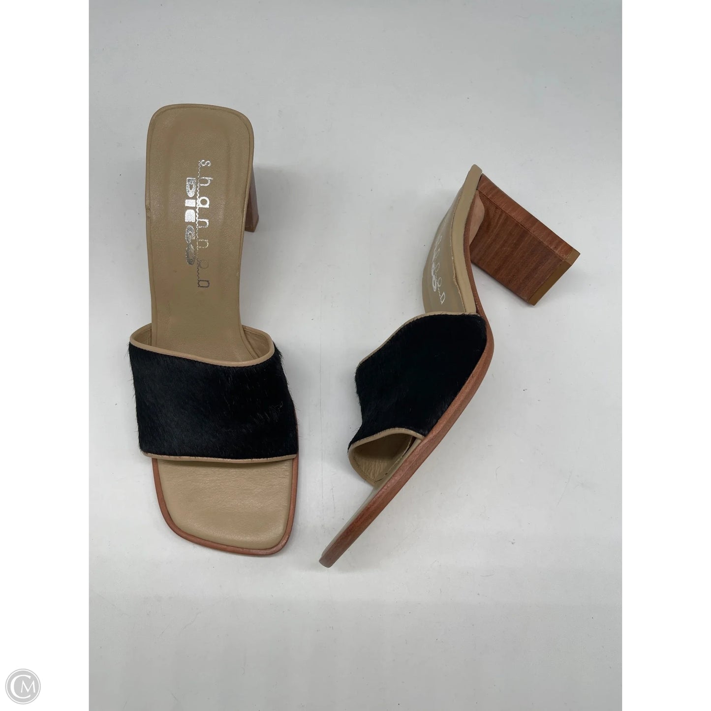 Sandals Heels Block By Clothes Mentor In Black, Size: 7.5