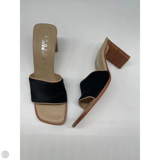 Sandals Heels Block By Clothes Mentor In Black, Size: 7.5