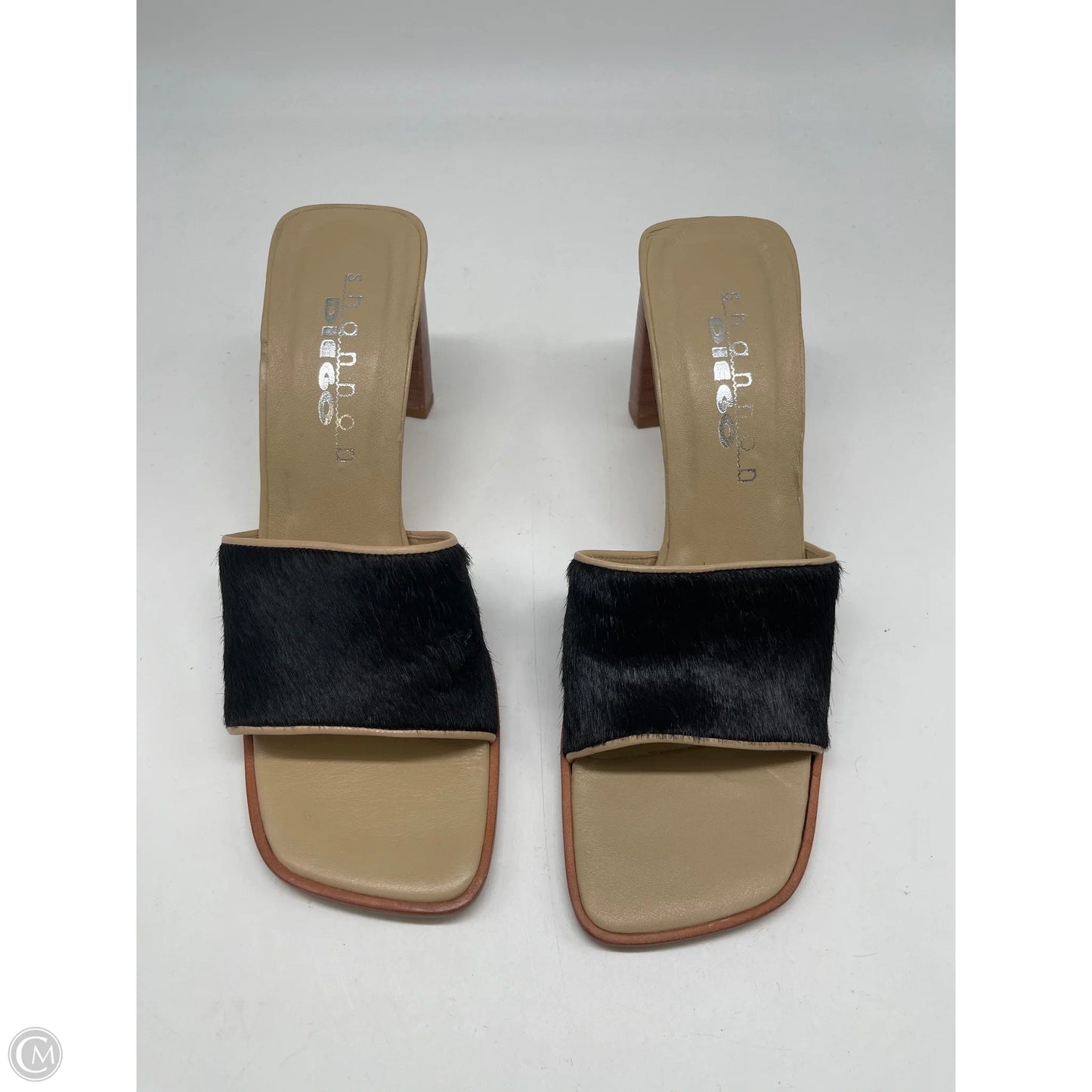 Sandals Heels Block By Clothes Mentor In Black, Size: 7.5