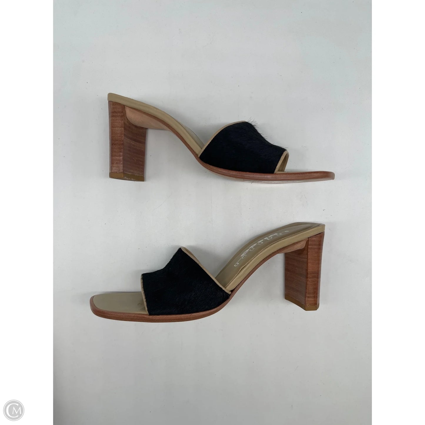 Sandals Heels Block By Clothes Mentor In Black, Size: 7.5