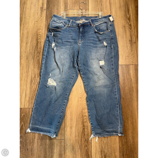 Jeans Cropped By Jag In Blue Denim, Size: 22