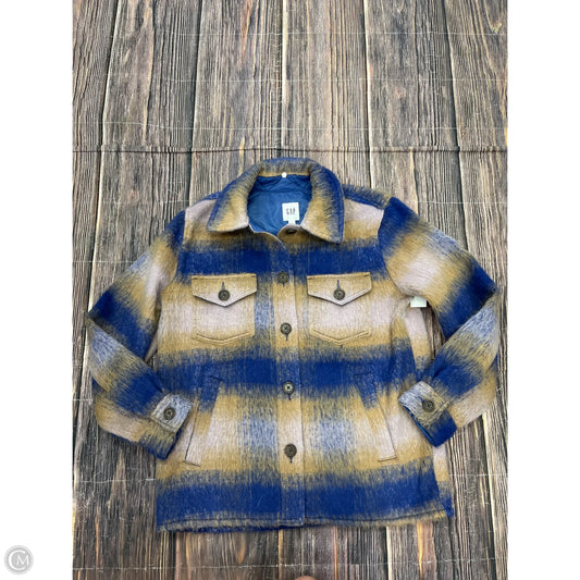 Jacket Shirt By Gap In Blue, Size: S