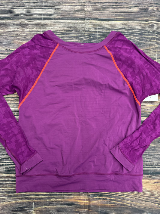 Athletic Top Long Sleeve Crewneck By Lululemon In Purple, Size: L