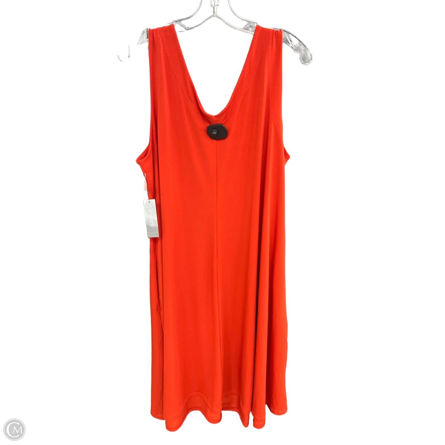 Dress Casual Midi By Chicos In Orange, Size: Xl