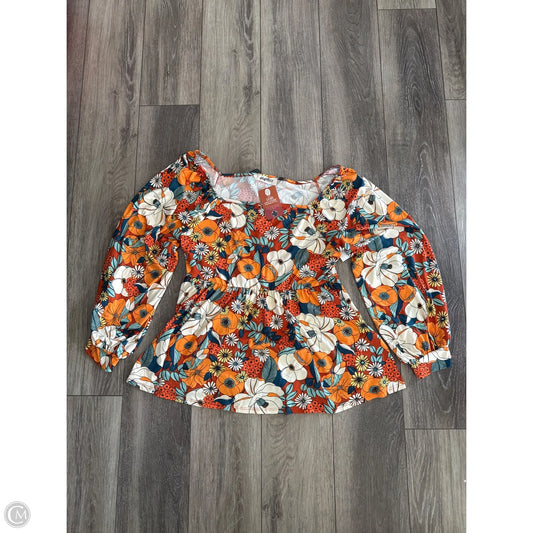 Top Long Sleeve By Haptics In Orange, Size: 1x