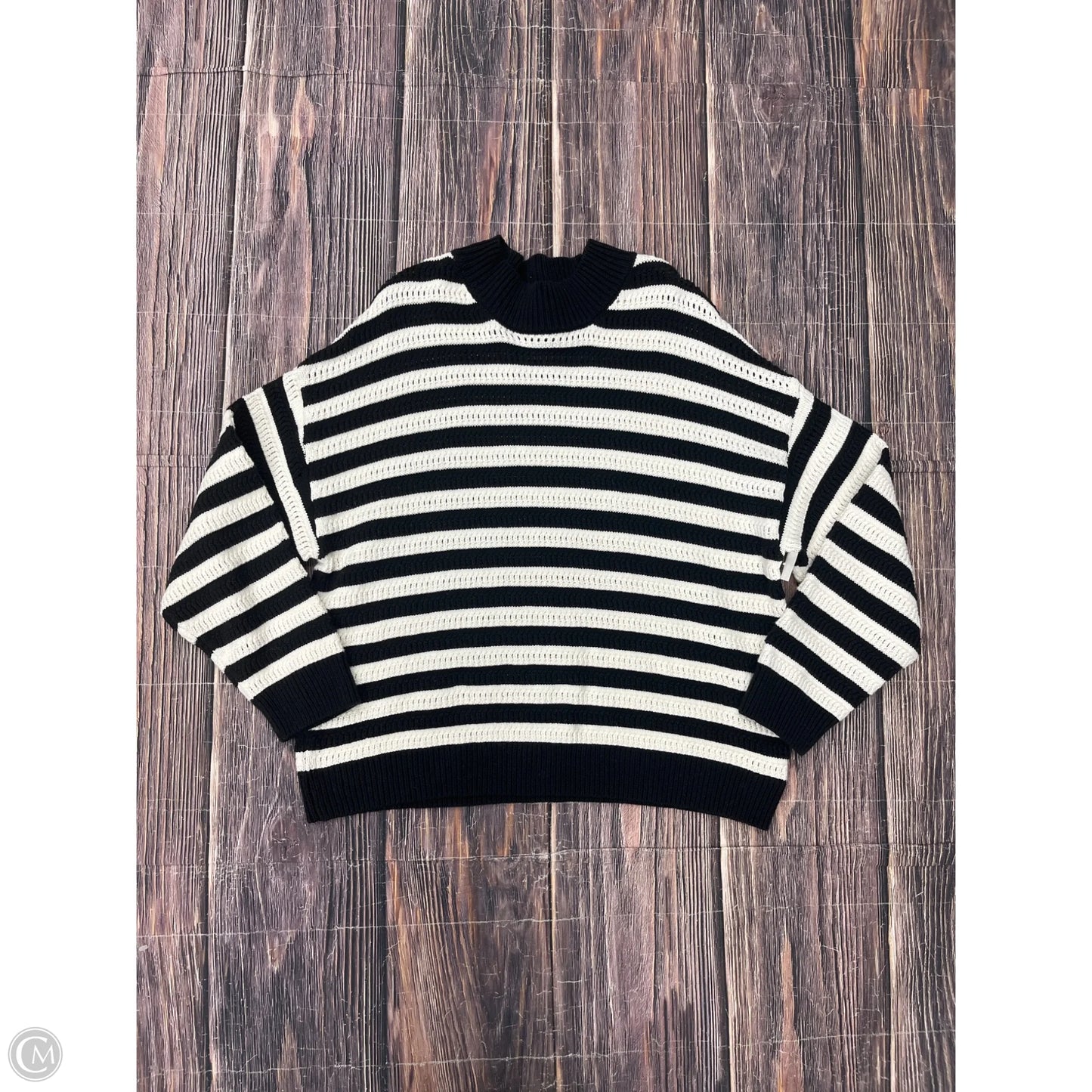 Sweater By Time And Tru In Black & White, Size: 2x