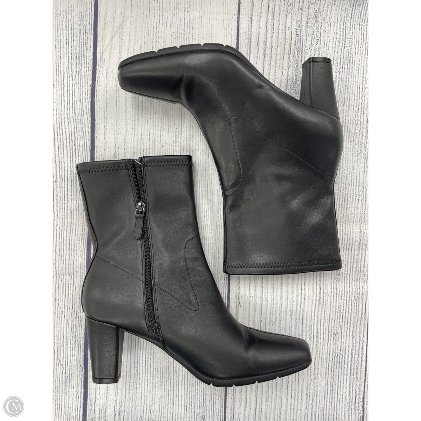 Boots Ankle Heels By Aerosoles In Black, Size: 11
