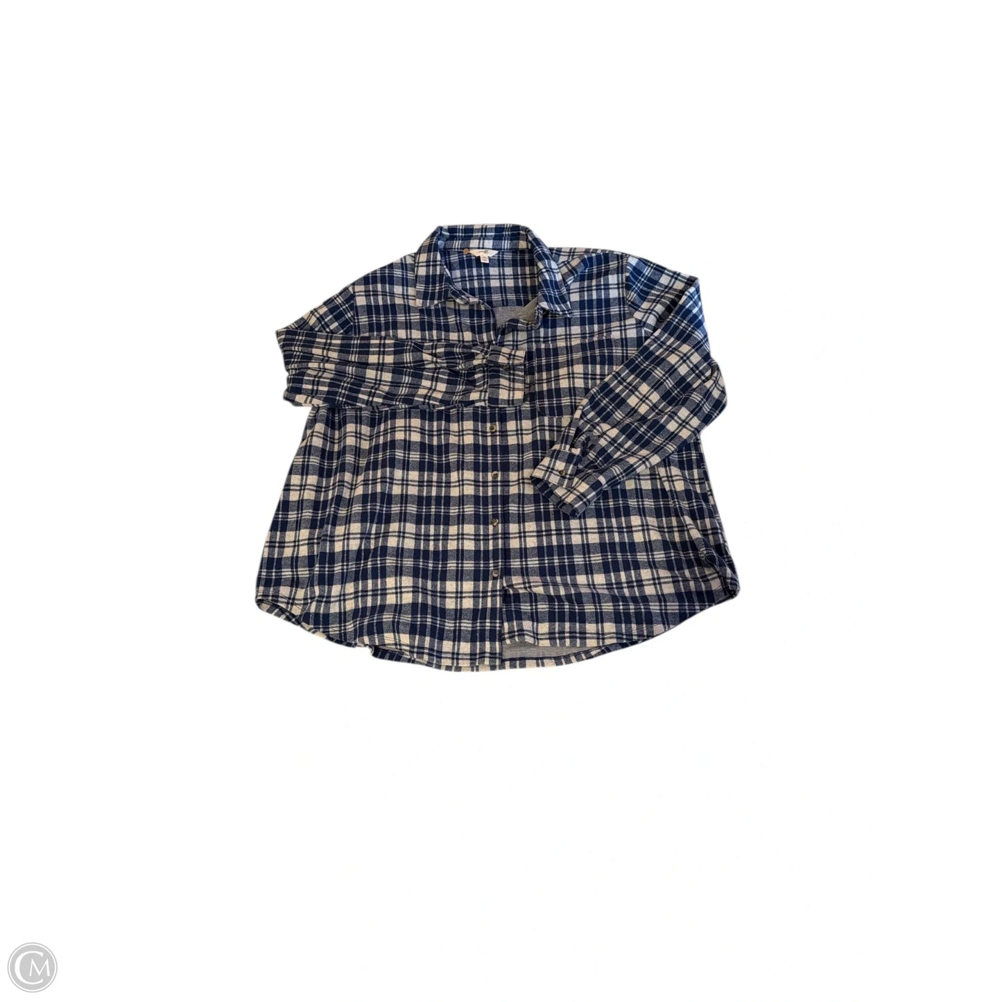 Jacket Shirt By Terra & Sky In Blue, Size: 3x