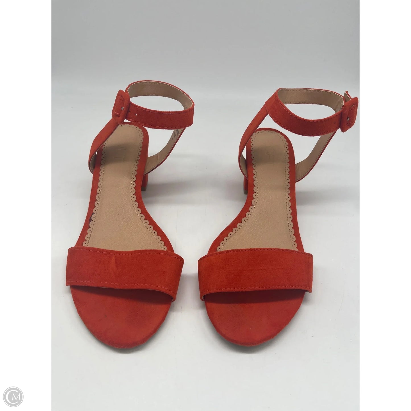 Sandals Heels Block By Loft In Orange, Size: 8