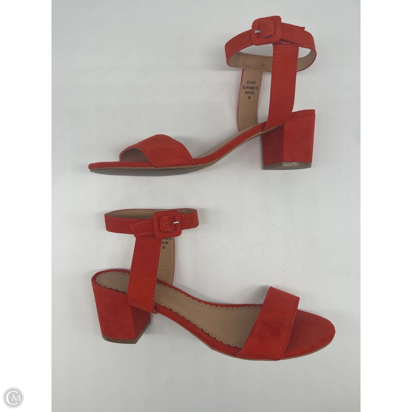 Sandals Heels Block By Loft In Orange, Size: 8